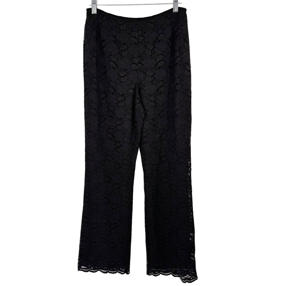 Valerie Separates Womens Black Lace Pants Size 10 side zip lined